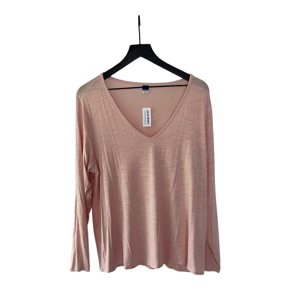NWT Old Navy v-neck long sleeved tee blush pink color